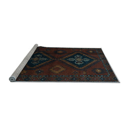 Sideview of Machine Washable Persian Light Blue Traditional Rug, wshtr2413lblu