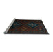 Sideview of Machine Washable Persian Light Blue Traditional Rug, wshtr2413lblu