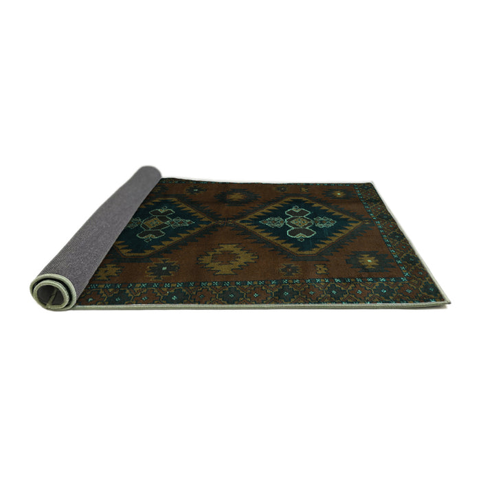 Sideview of Persian Turquoise Traditional Rug, tr2413turq