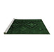 Sideview of Machine Washable Persian Emerald Green Traditional Area Rugs, wshtr2413emgrn