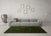 Machine Washable Persian Green Traditional Area Rugs in a Living Room,, wshtr2413grn