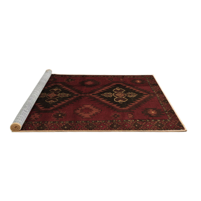 Sideview of Machine Washable Persian Brown Traditional Rug, wshtr2413brn