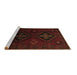 Sideview of Machine Washable Persian Brown Traditional Rug, wshtr2413brn