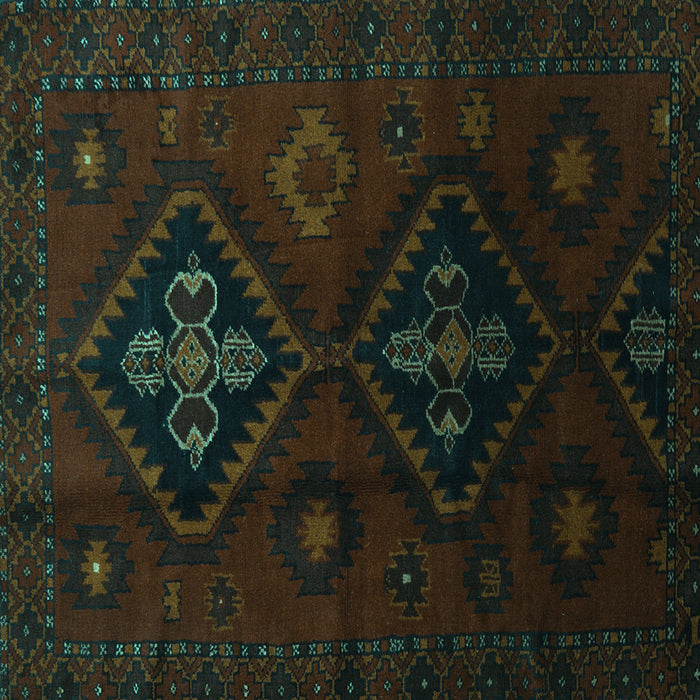 Square Persian Turquoise Traditional Rug, tr2413turq