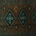 Square Persian Turquoise Traditional Rug, tr2413turq