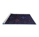 Sideview of Machine Washable Persian Blue Traditional Rug, wshtr2413blu