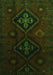 Serging Thickness of Machine Washable Persian Green Traditional Area Rugs, wshtr2413grn