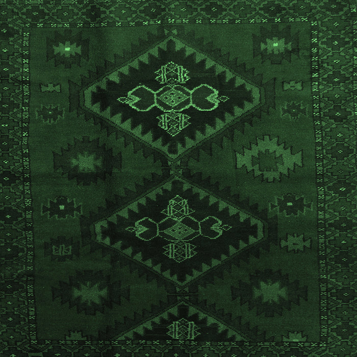 Square Persian Emerald Green Traditional Rug, tr2413emgrn