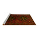 Sideview of Machine Washable Persian Yellow Traditional Rug, wshtr2413yw