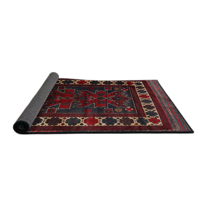 Sideview of Traditional Wine Red Persian Rug, tr2414