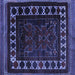 Square Persian Blue Traditional Rug, tr2414blu