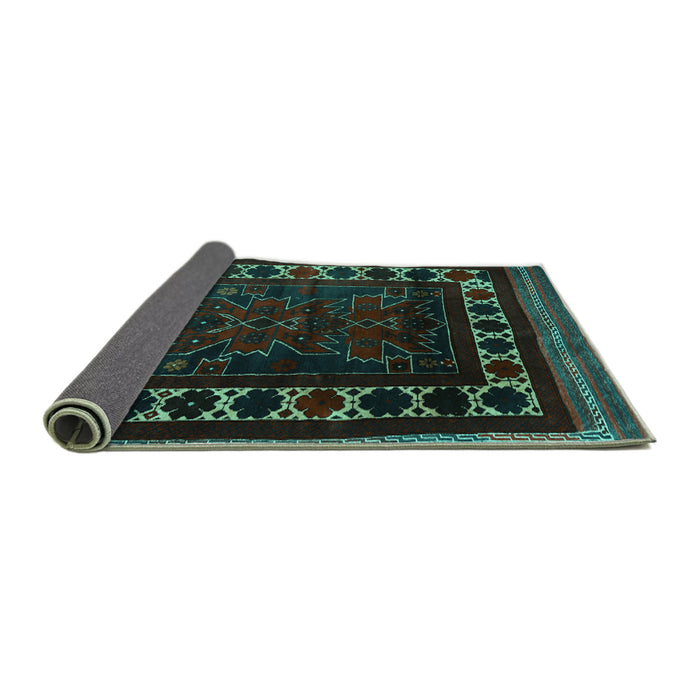 Sideview of Persian Turquoise Traditional Rug, tr2414turq