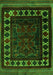 Serging Thickness of Machine Washable Persian Green Traditional Area Rugs, wshtr2414grn