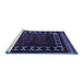 Sideview of Machine Washable Persian Blue Traditional Rug, wshtr2414blu