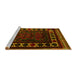 Sideview of Machine Washable Persian Yellow Traditional Rug, wshtr2414yw