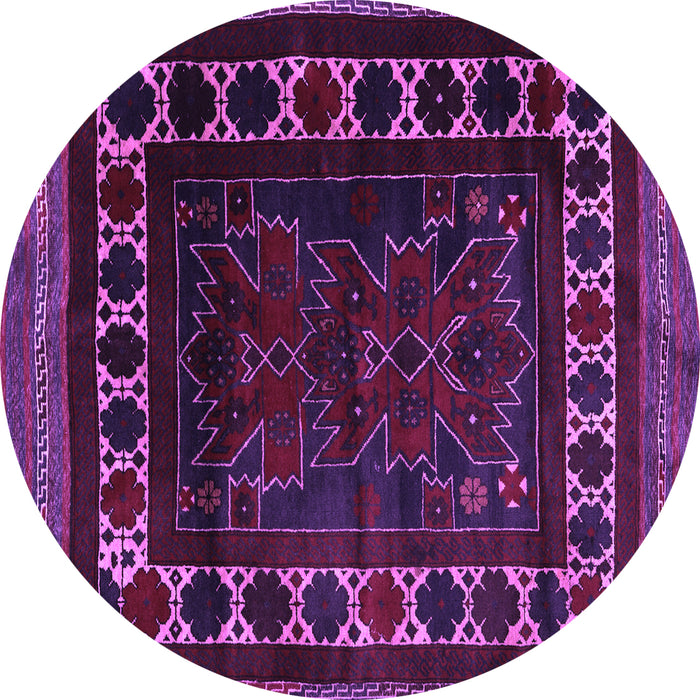 Round Machine Washable Persian Purple Traditional Area Rugs, wshtr2414pur