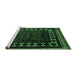 Sideview of Machine Washable Persian Emerald Green Traditional Area Rugs, wshtr2414emgrn