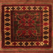 Round Machine Washable Persian Orange Traditional Area Rugs, wshtr2414org