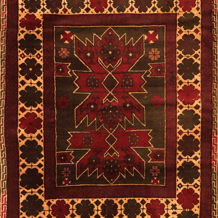 Serging Thickness of Machine Washable Persian Orange Traditional Area Rugs, wshtr2414org