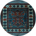 Round Persian Light Blue Traditional Rug, tr2414lblu