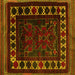 Square Persian Yellow Traditional Rug, tr2414yw