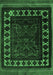 Machine Washable Persian Emerald Green Traditional Area Rugs, wshtr2414emgrn