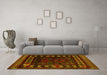 Machine Washable Persian Yellow Traditional Rug in a Living Room, wshtr2414yw