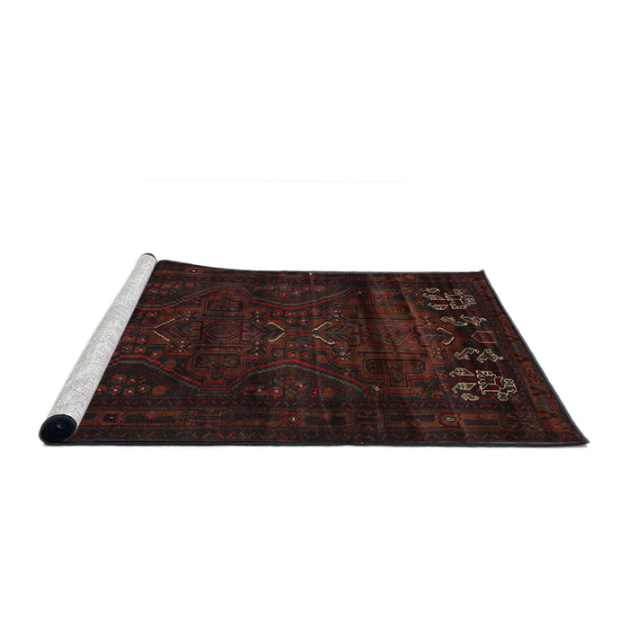 Sideview of Machine Washable Traditional Night Red Rug, wshtr2415