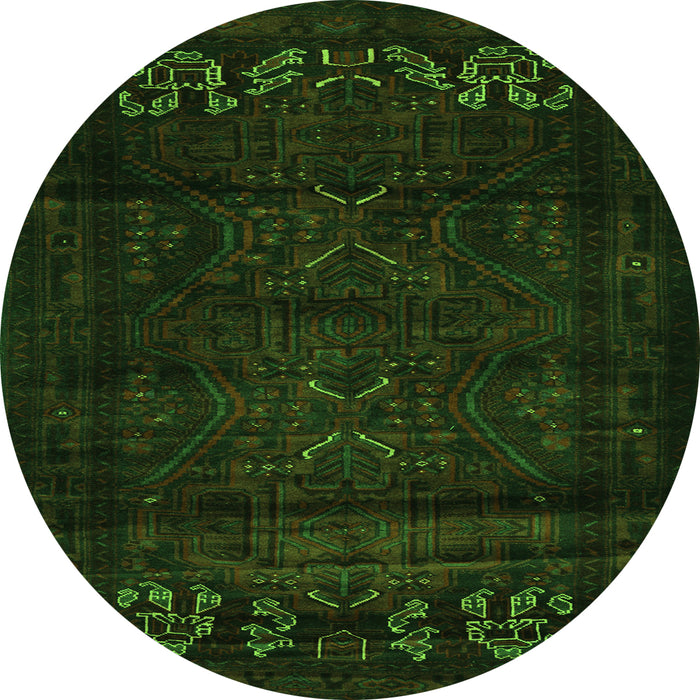 Square Persian Green Traditional Rug, tr2415grn