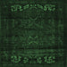 Square Persian Emerald Green Traditional Rug, tr2415emgrn