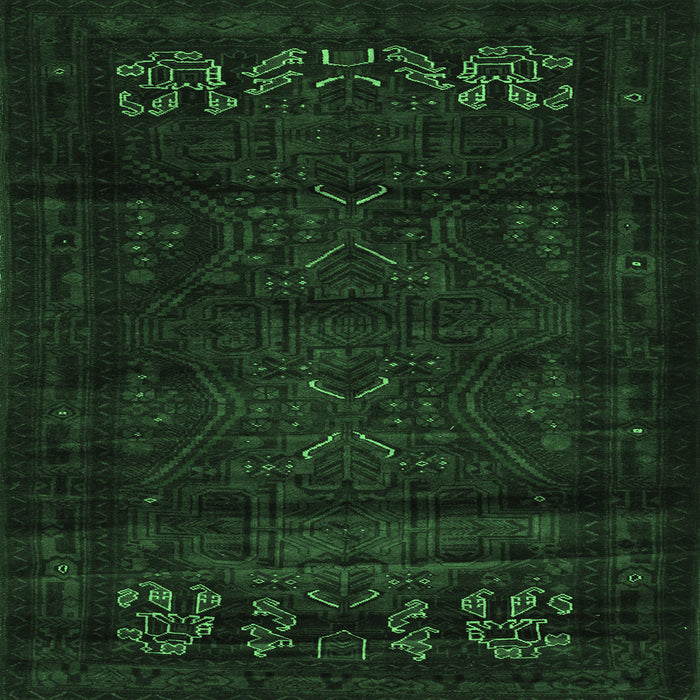 Square Machine Washable Persian Emerald Green Traditional Area Rugs, wshtr2415emgrn