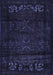 Machine Washable Persian Blue Traditional Rug, wshtr2415blu