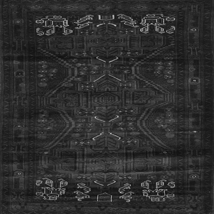 Round Machine Washable Persian Gray Traditional Rug, wshtr2415gry