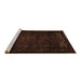 Sideview of Machine Washable Persian Brown Traditional Rug, wshtr2415brn