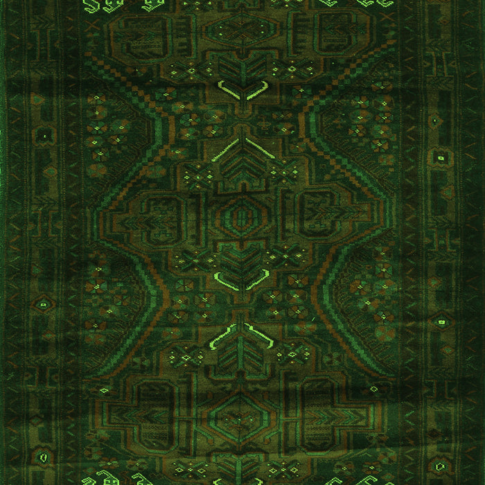 Serging Thickness of Machine Washable Persian Green Traditional Area Rugs, wshtr2415grn