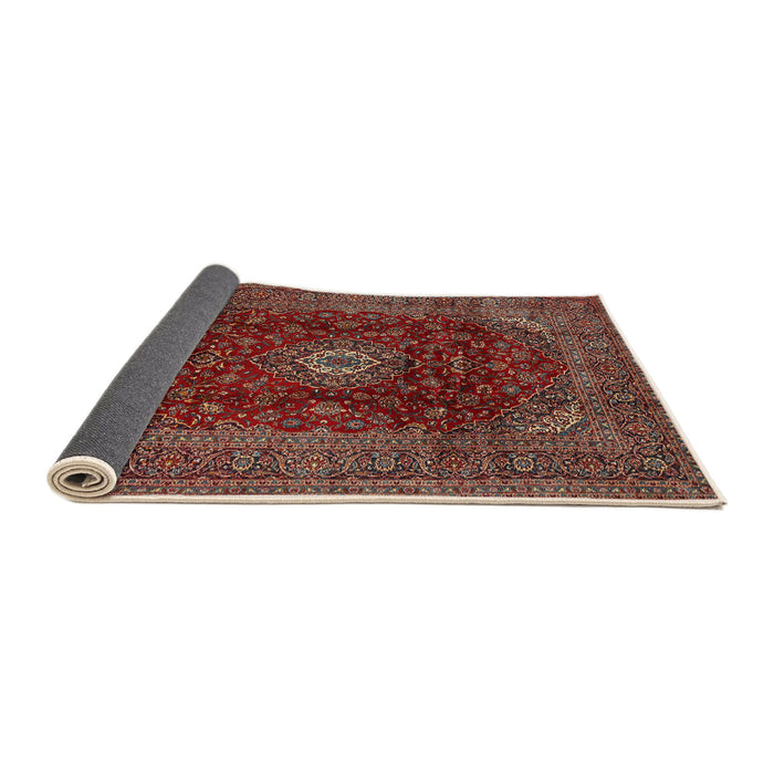 Sideview of Traditional Orange Salmon Pink Medallion Rug, tr2416