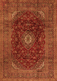 Medallion Orange Traditional Rug, tr2416org