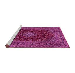 Sideview of Machine Washable Medallion Pink Traditional Rug, wshtr2416pnk