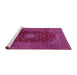 Sideview of Machine Washable Medallion Pink Traditional Rug, wshtr2416pnk
