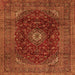 Serging Thickness of Medallion Orange Traditional Rug, tr2416org