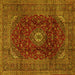 Square Medallion Yellow Traditional Rug, tr2416yw