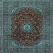 Square Medallion Light Blue Traditional Rug, tr2416lblu