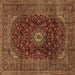 Square Medallion Brown Traditional Rug, tr2416brn