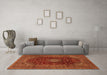 Machine Washable Medallion Orange Traditional Area Rugs in a Living Room, wshtr2416org