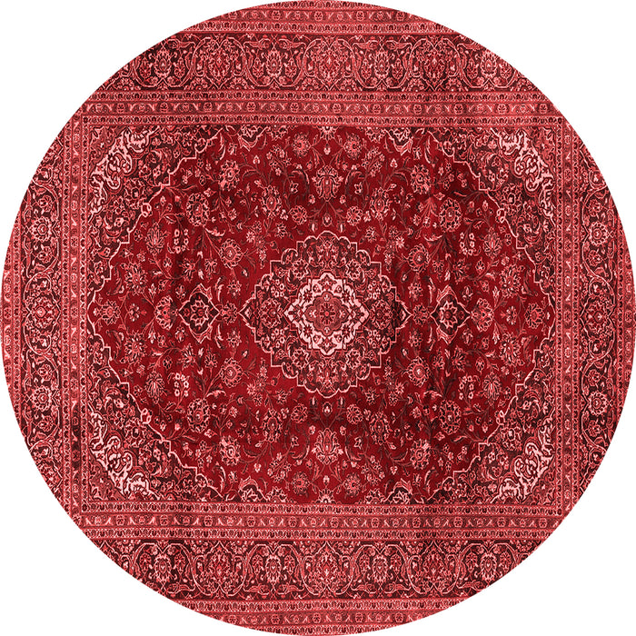 Machine Washable Medallion Red Traditional Rug, wshtr2416red