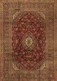 Medallion Brown Traditional Rug, tr2416brn