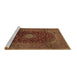 Sideview of Machine Washable Medallion Brown Traditional Rug, wshtr2416brn