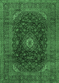 Medallion Emerald Green Traditional Rug, tr2416emgrn