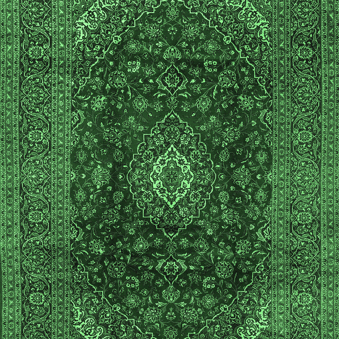 Medallion Emerald Green Traditional Rug, tr2416emgrn