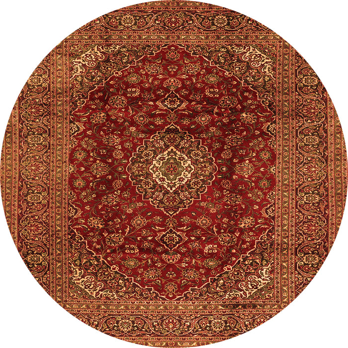 Square Medallion Orange Traditional Rug, tr2416org